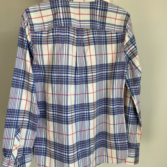 Talbots plaid exsmall shirt. Blue and red wht - Picture 4 of 8